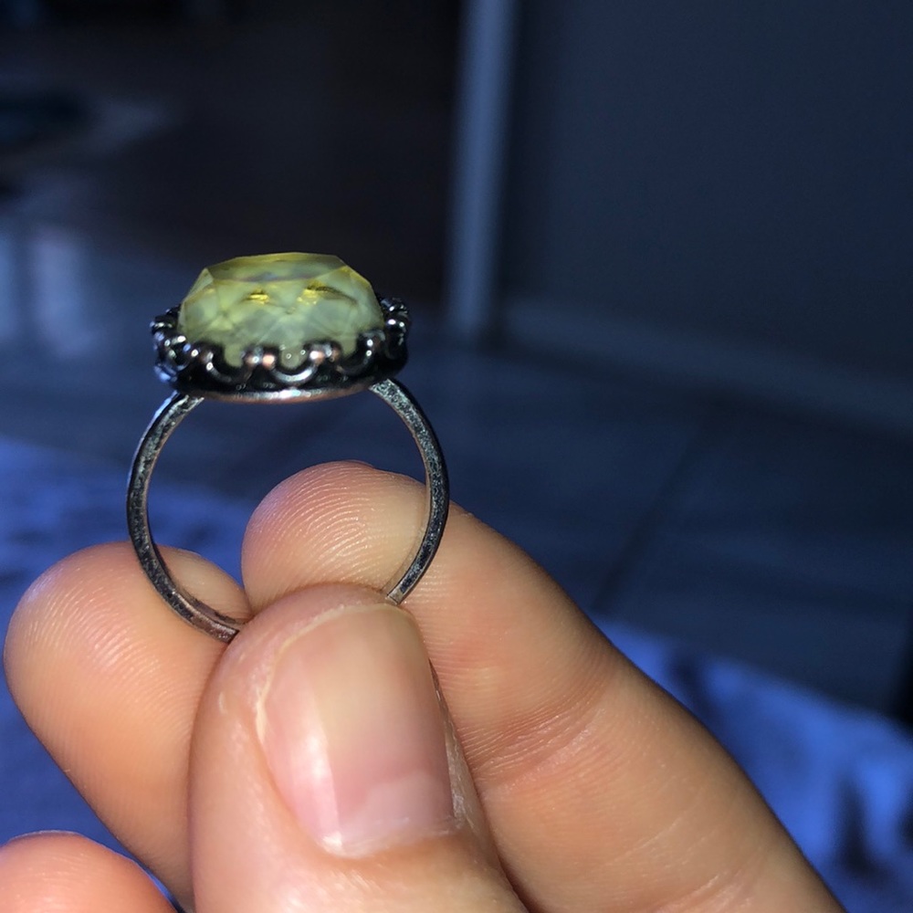 Man made opal ring sterling ring.